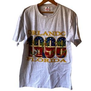 Vintage 1998 Orlando Grey/White T-shirt GALA Enterprises AAA
